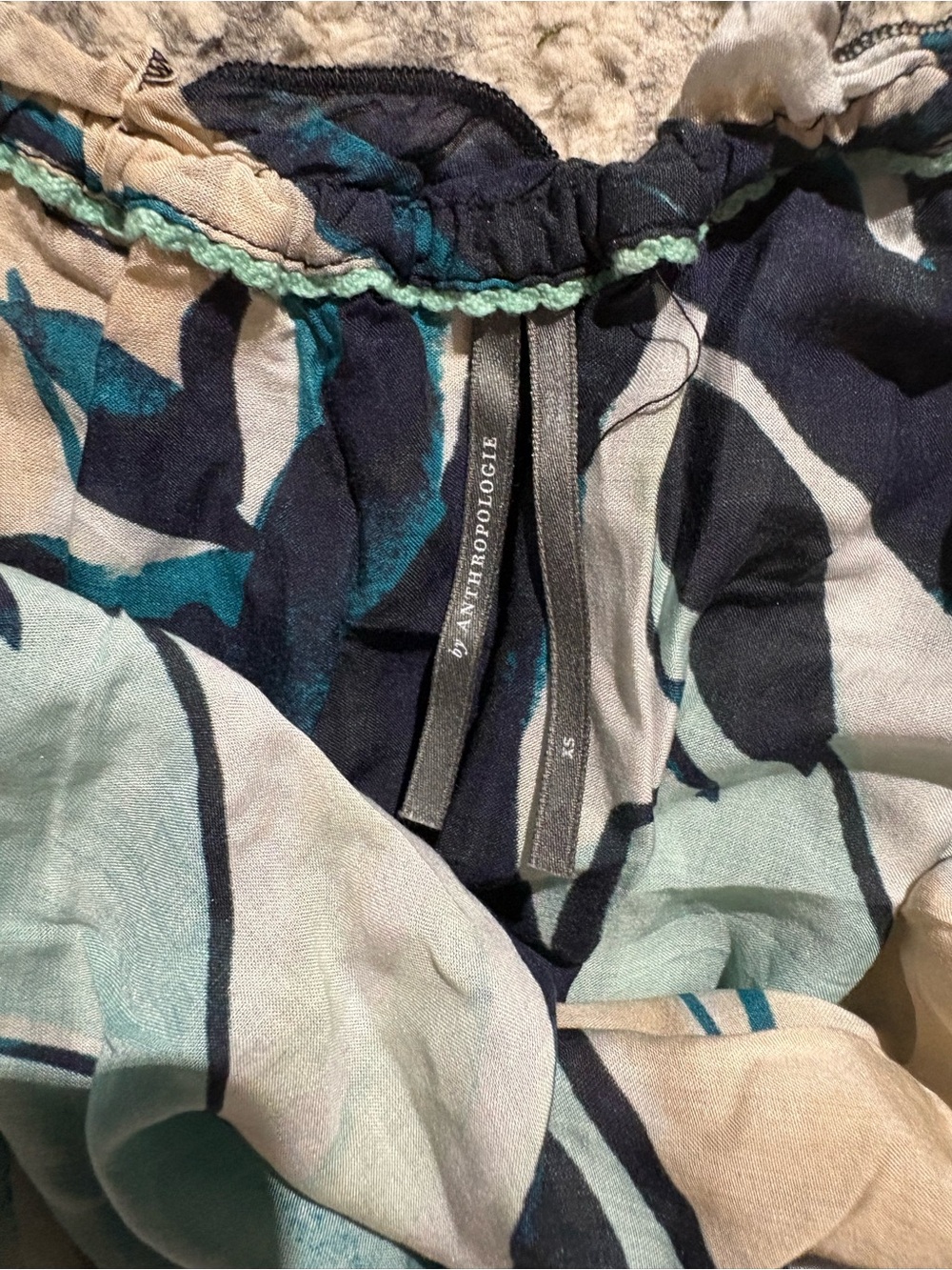 Anthropologie blue green long flowy maxi lightweight dress size XS - Picture 7 of 8